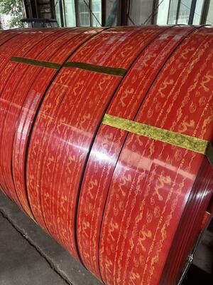 Quality Red printed 620*0.8 red base gold dragon printed color picture with steel Chinese style auspicious cloud dragon pattern, bright colors. Suitable for Chinese-style decoration, comes with a festive and factory